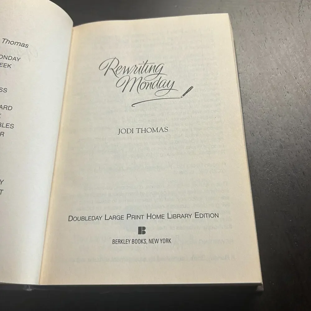 Rewriting Monday Jodi Thomas